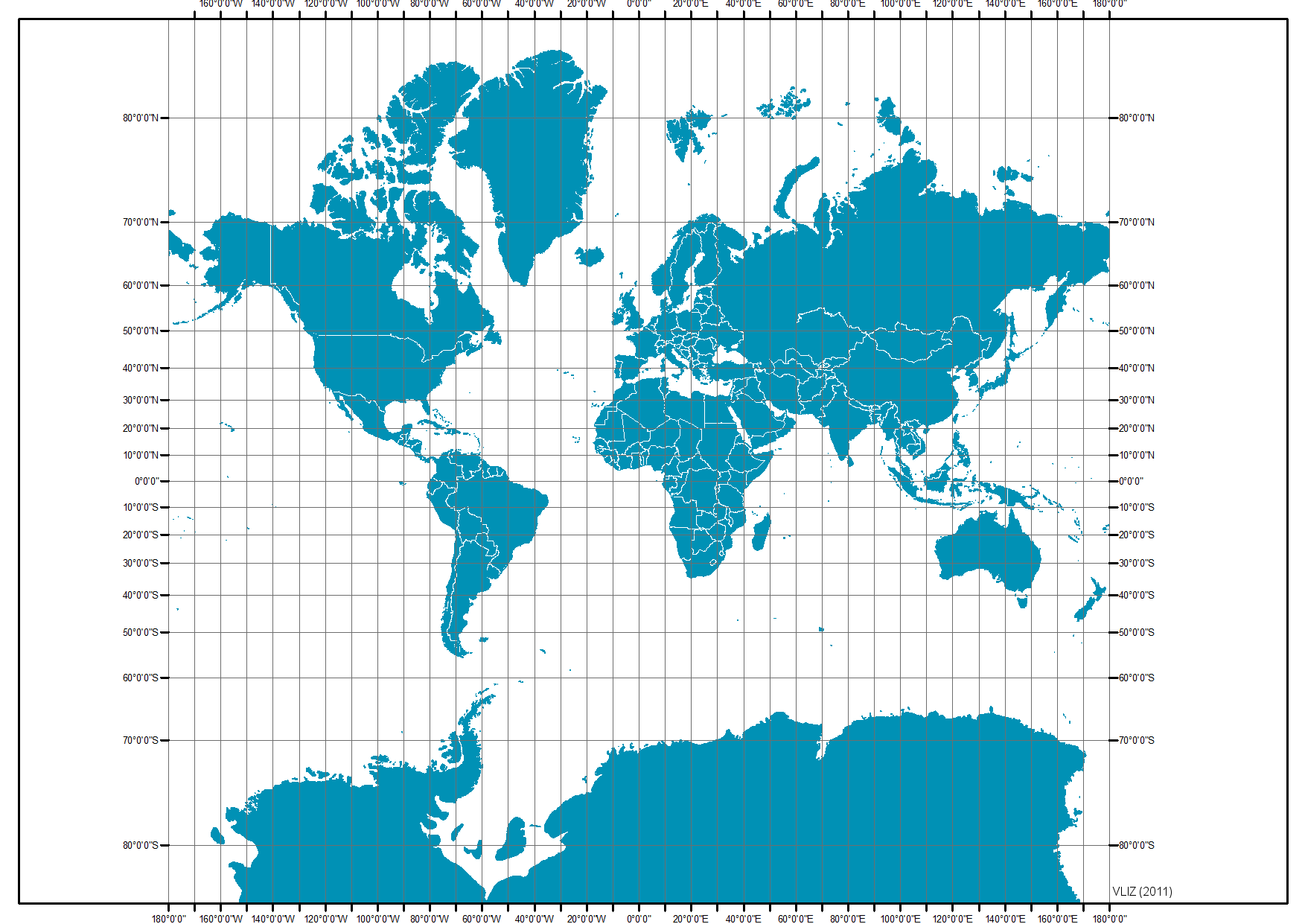 mercator projection map